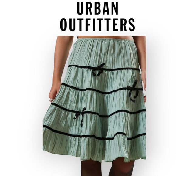 Fairycore Tiered Skirt Seafoam Green Black Size S Urban Outfitters Kimchi Blue - Picture 1 of 10
